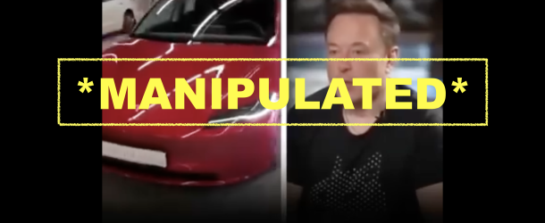 screenshot of Facebook ad featuring Elon Musk, whose voice has been altered to promote a scam.